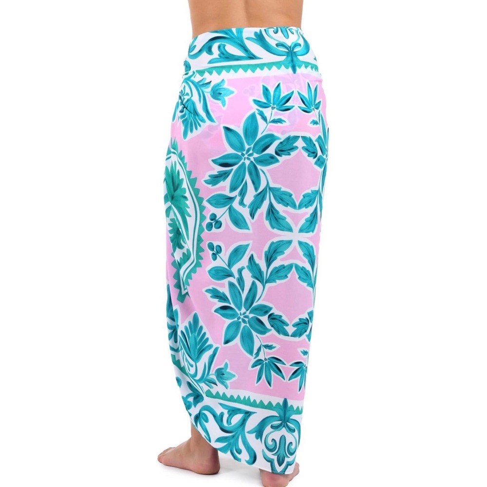 NWT La Blanca Opulent Palm Pareo Wrap Cover Up One Size Multi Swim Sarong - Picture 2 of 8